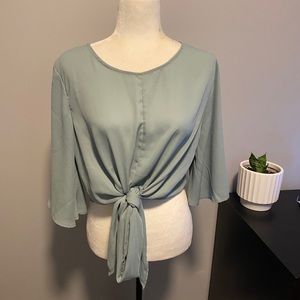 Silky mint green shirt